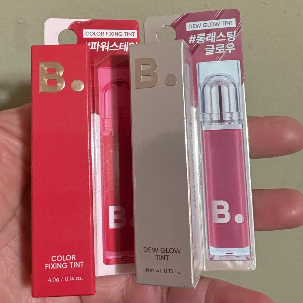 B. Color Fixing Tint & Dew Glow Tint Lip Set - Red & Rose 🌹 New Factory Sealed